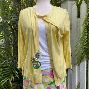 $160 BCBG MAX AZRIA soft yellow cardigan large